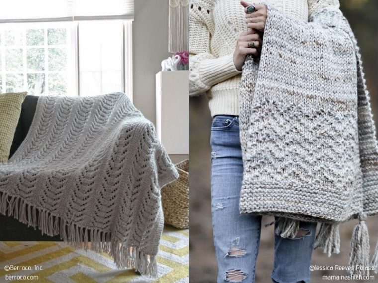 Modern Minimalist Throws - Free Knitting Pattern