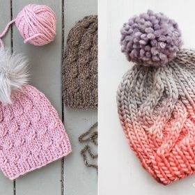 Charming Pink Beanies with Free Knitting Patterns