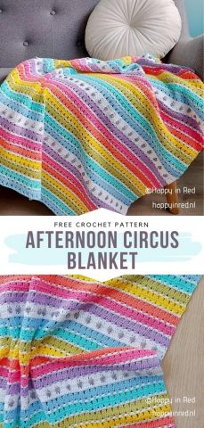 Stripy Crochet Blankets for Beginners - Free Patterns