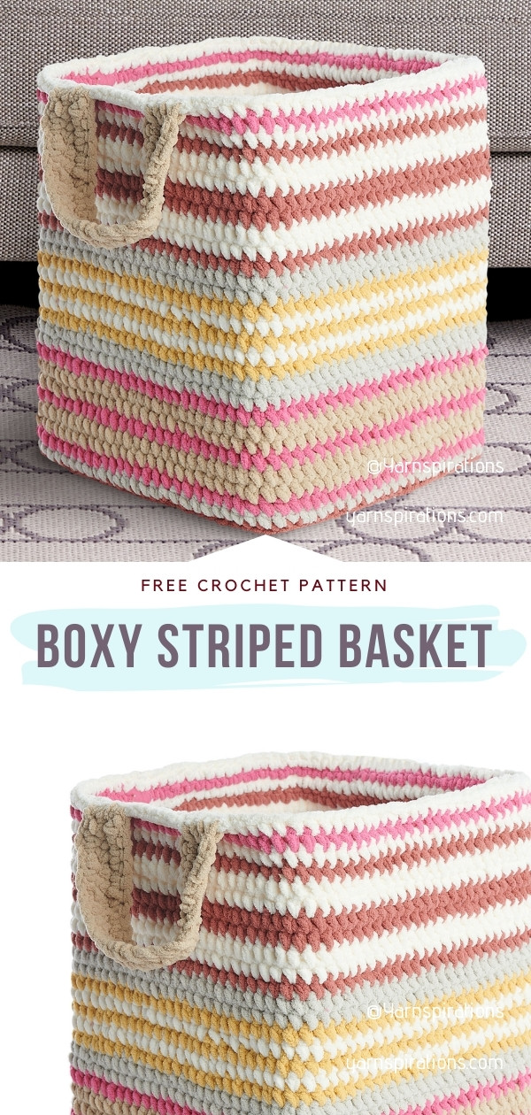 Crochet Striped Basket