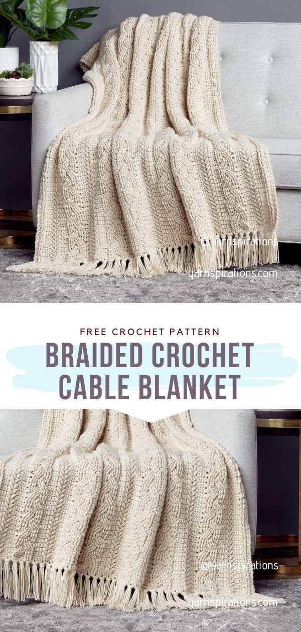 Braided Crochet Cable Blanket