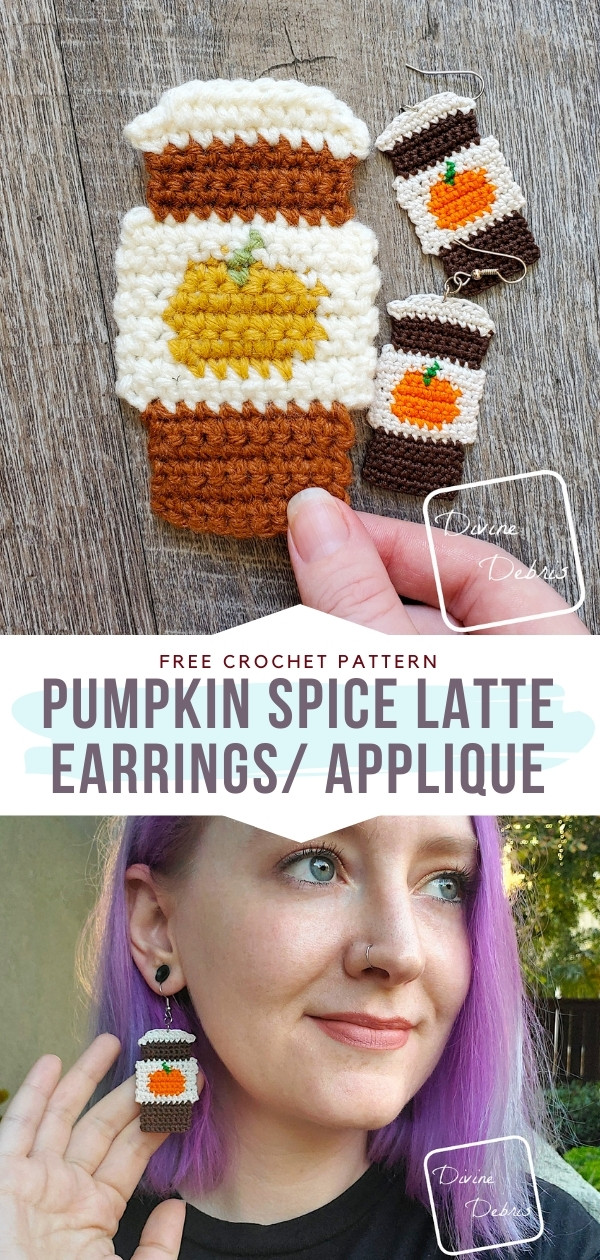 Pumpkin Spice Latte Earrings Appliques