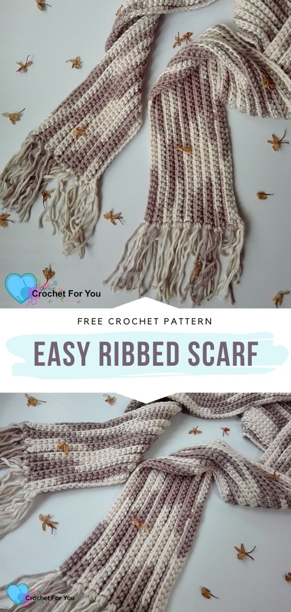 Ribbed Crochet Scarf