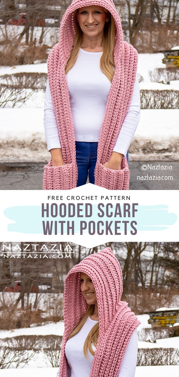 Hooded Scarf, Scoodie pattern by Melissa Grice