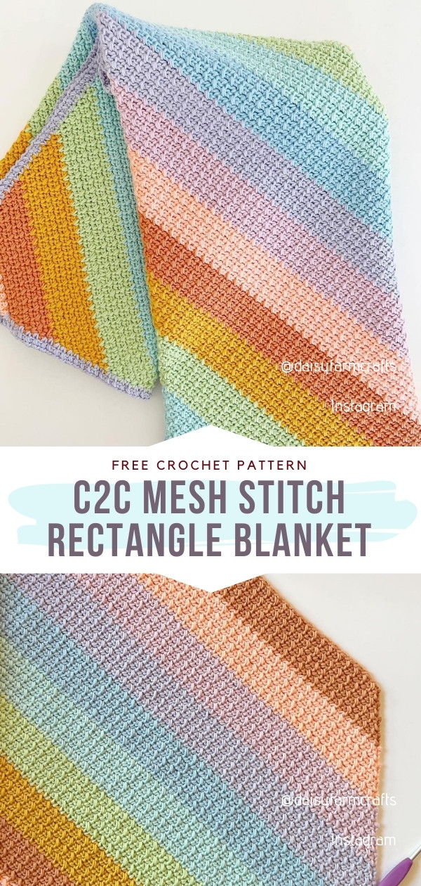 C2C Mesh Stitch Rectangle Blanket