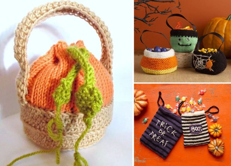 knitted Halloween bags