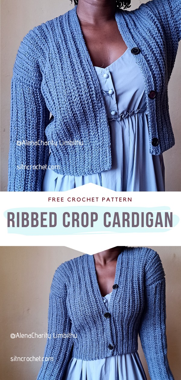 Ribbed Crop Crochet Cardigan