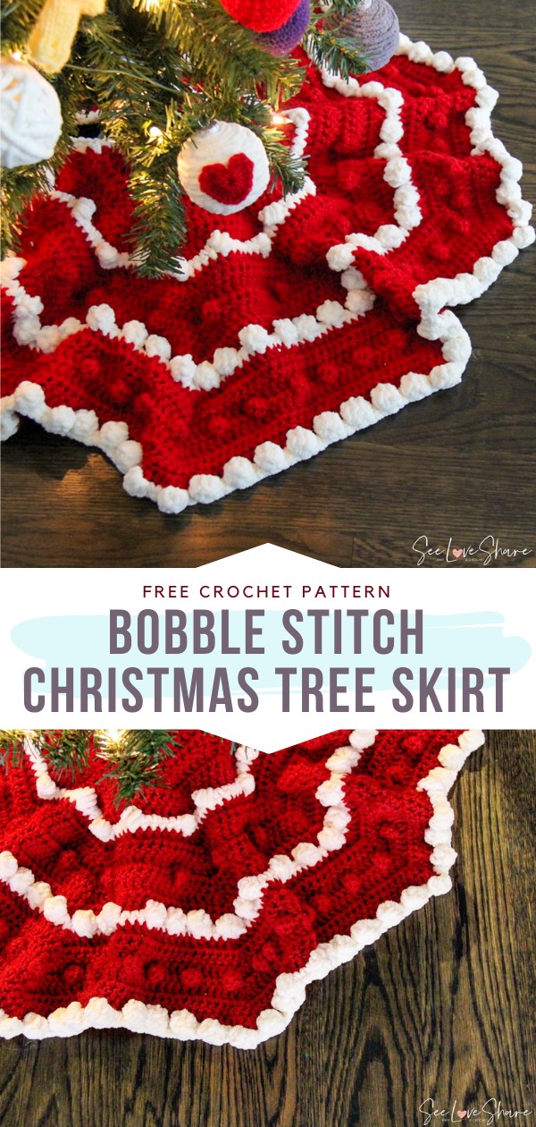 Bobble Stitch Christmas Tree Skirt