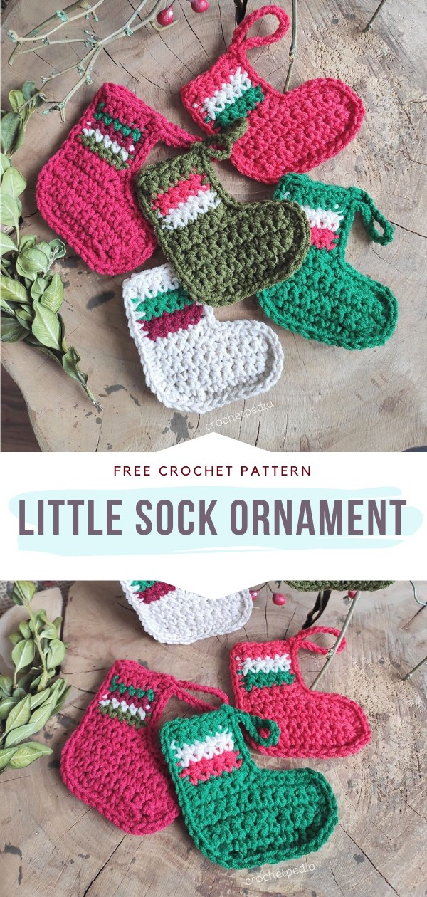 Crochet Little Sock Ornament