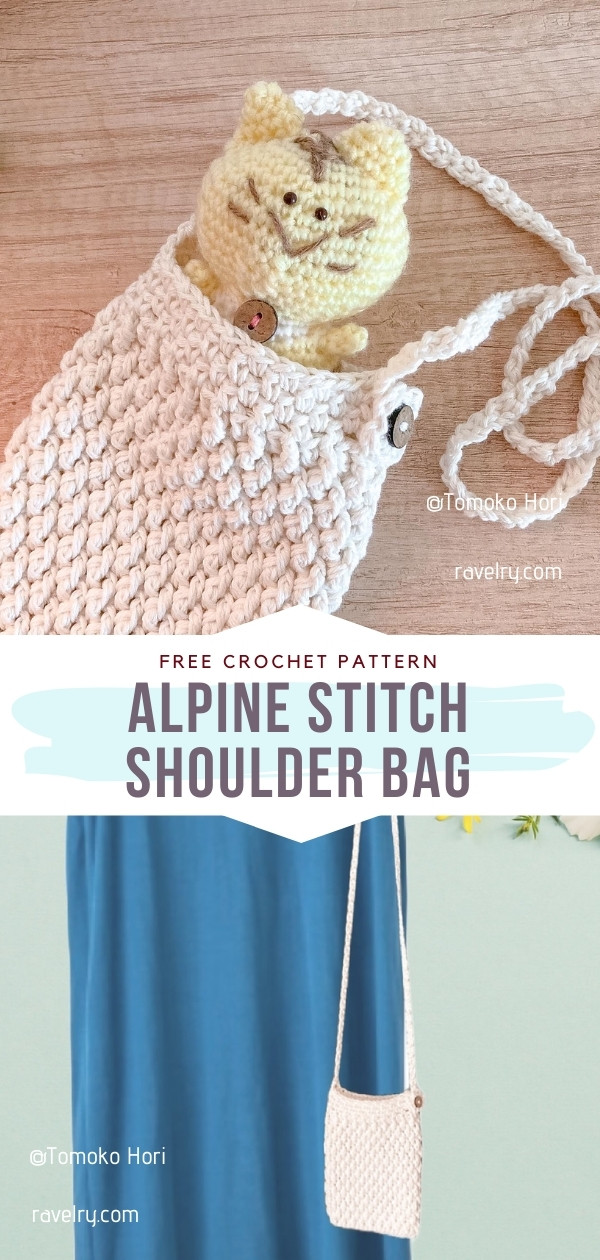 Alpine stitch shoulder bag