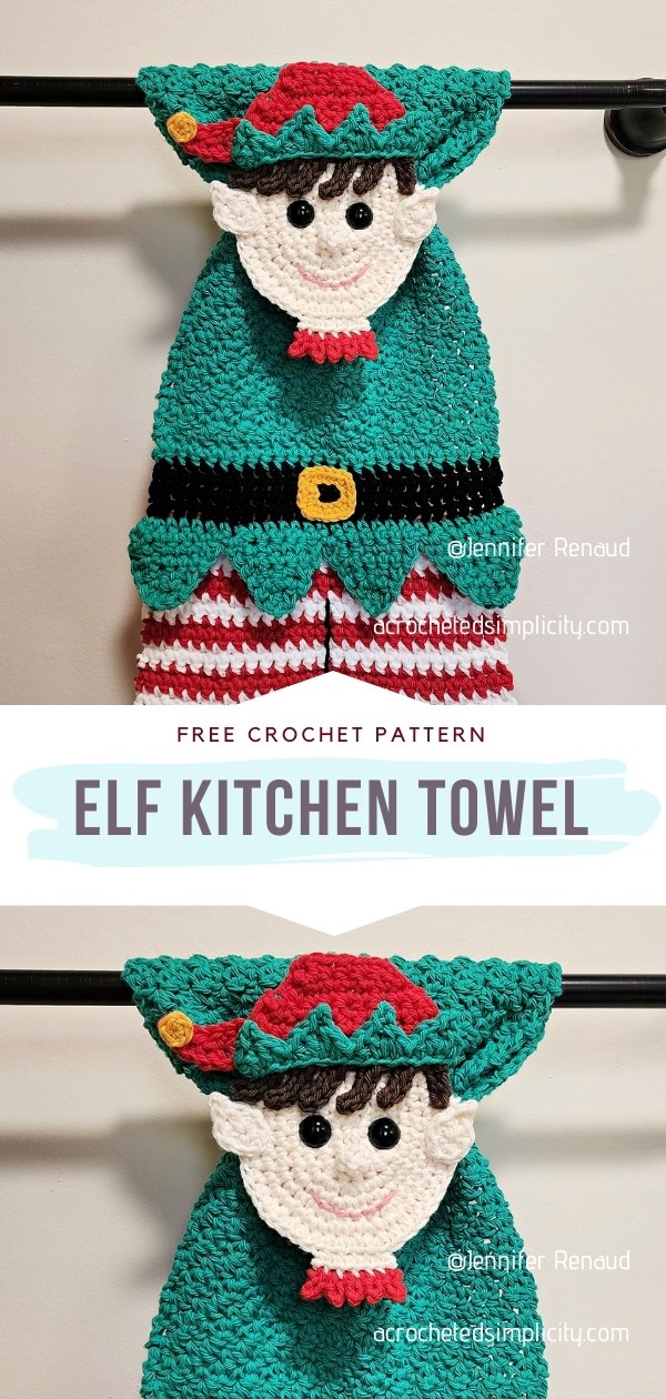 Snowman Kitchen Towel Crochet pattern by Jennifer Pionk