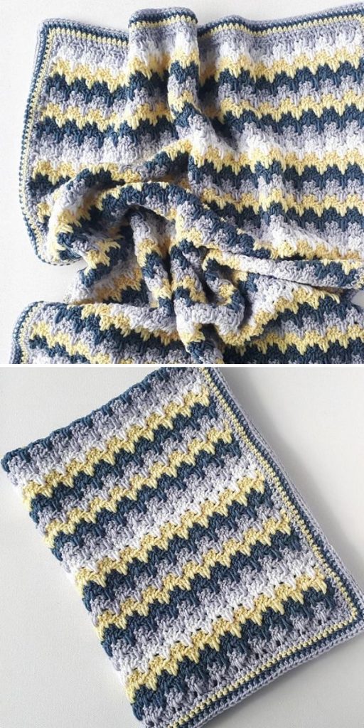 Striped Crochet Baby Blanket Free Patterns