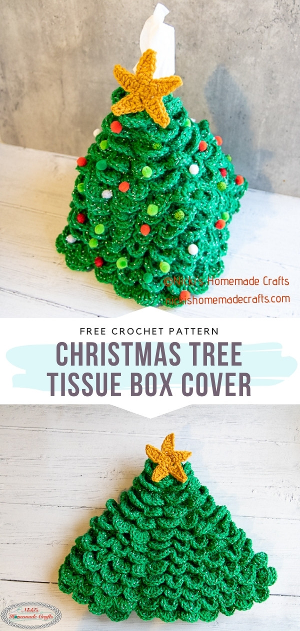 Crochet Christmas Tree Tissue Box Cover