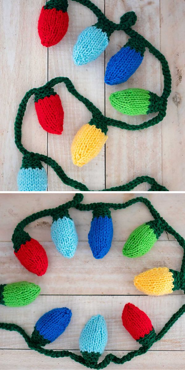 Light Bulb Crochet Pattern, Light Bulb Garland, Crochet Christmas Decor,  Christmas Crochet Garland, Crochet Christmas Lights Pattern, No Sew 