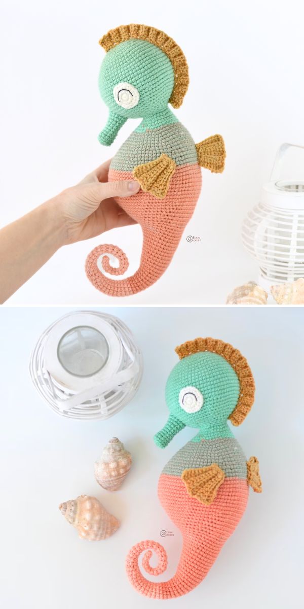 Сrochet Pattern Unicorn Seahorse Amigurumi Seahorse Kawaii -  in 2023