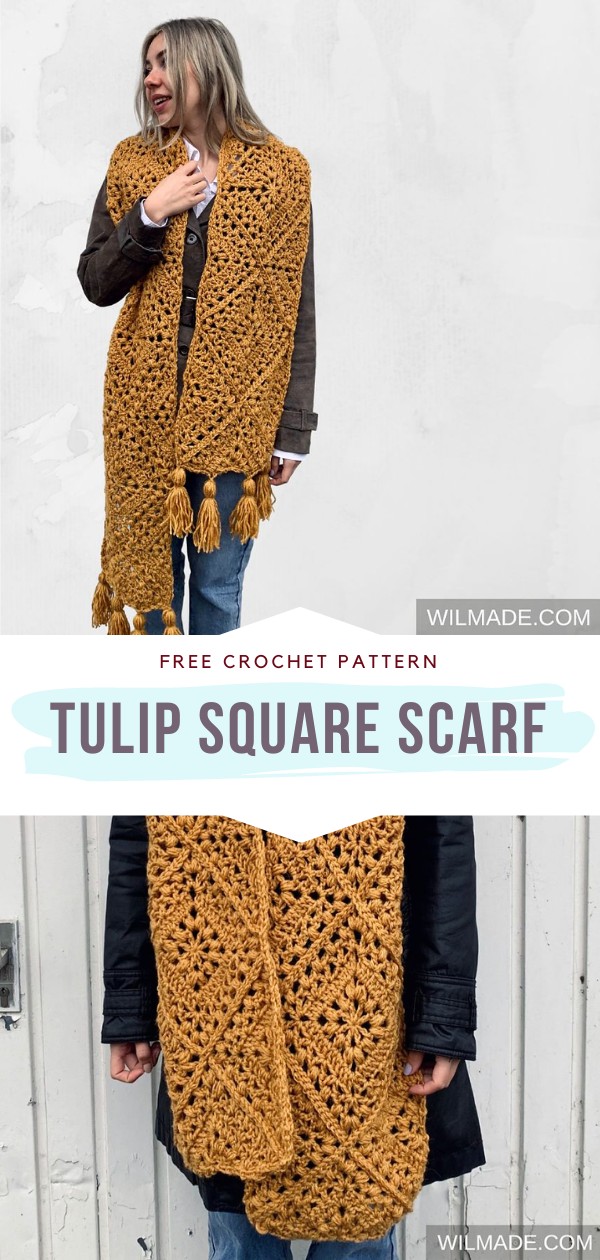 Tulip Stitch Square Scarf