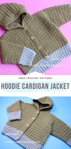 Adorable Crochet Baby Hoodies - Free Patterns