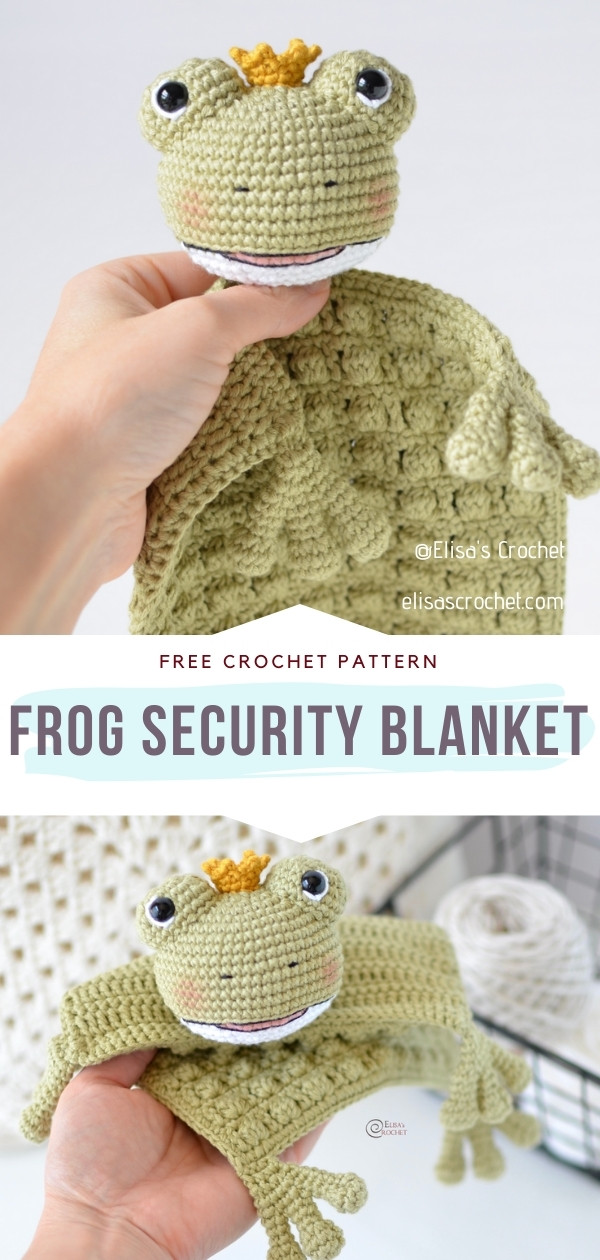 Crochet Frog Security Blanket