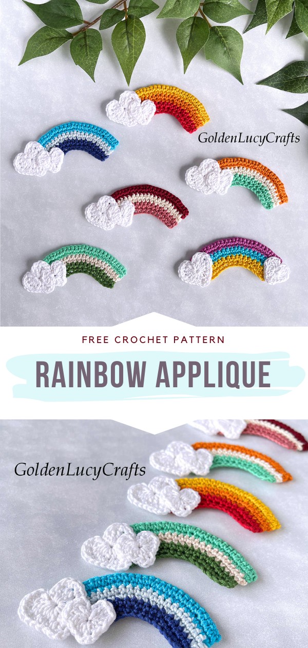 Crochet Rainbow Applique