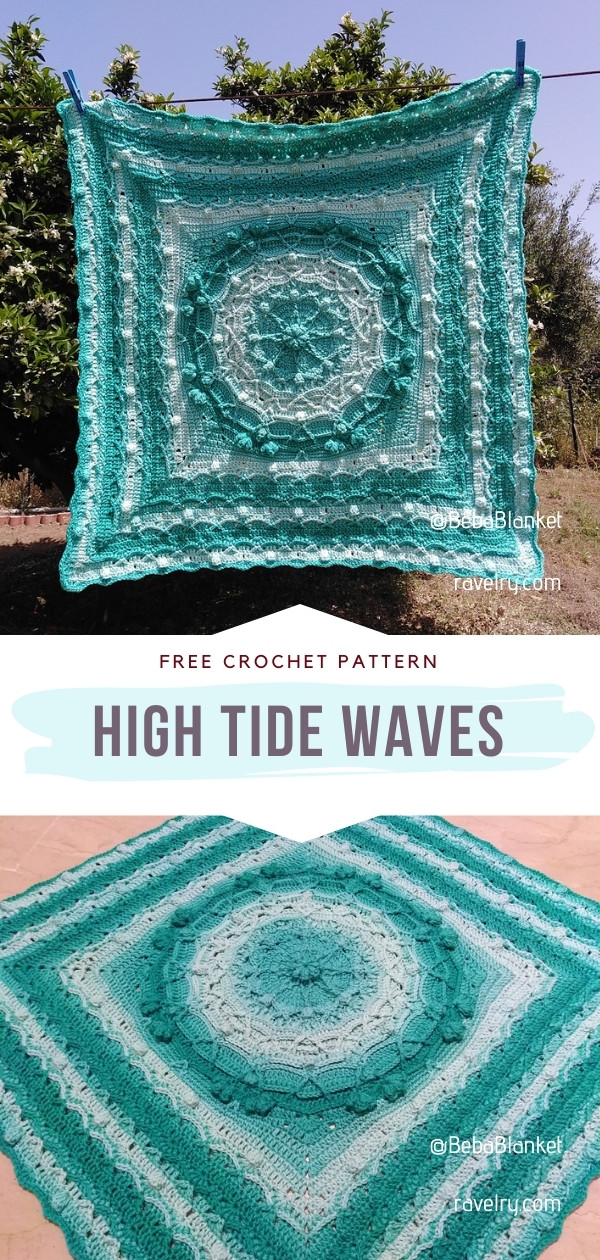 Free Crochet Pattern Ombre High Tide Blanket · Free Crochet Patterns