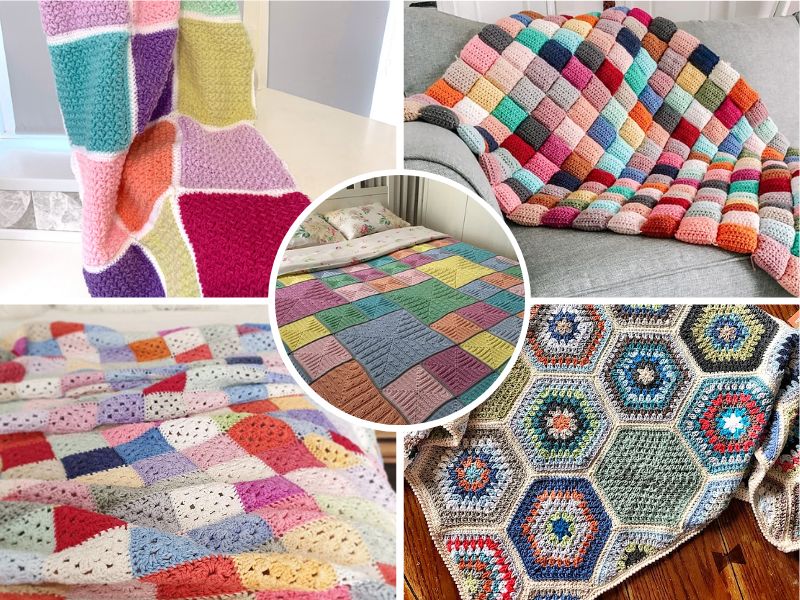 7+ Crochet Patchwork Blankets - Free Patterns