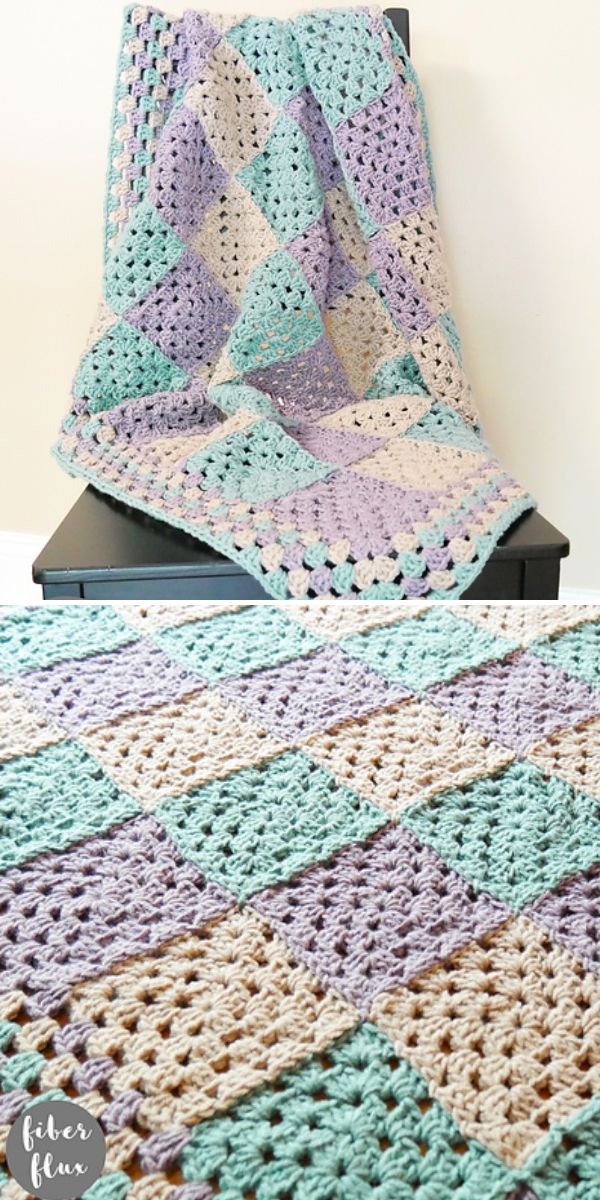 A crocheted afghan.
