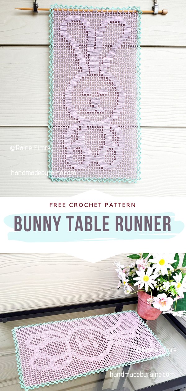 Crochet Bunny Table Runner