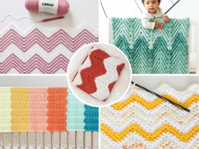 colorful crochet chevron baby blankets
