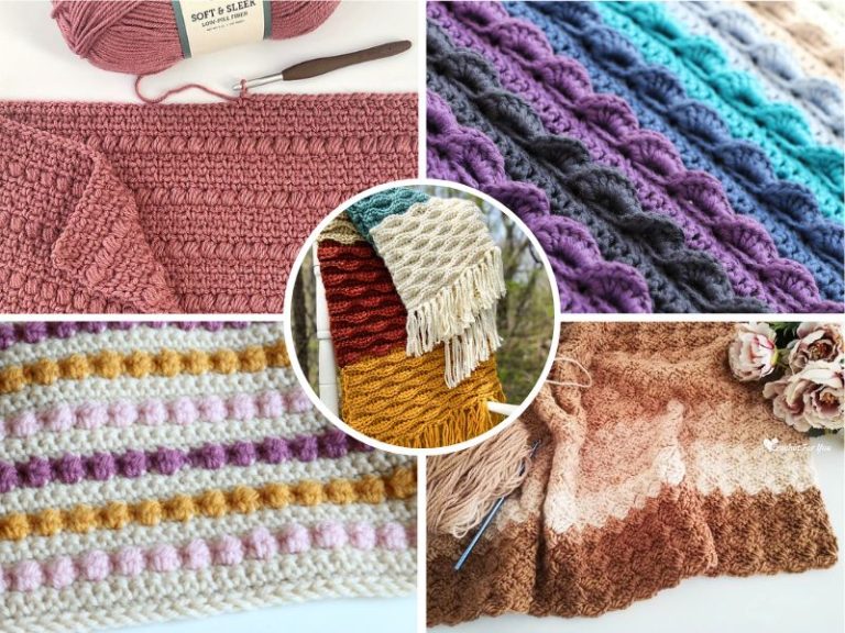 15 Free Textured Crochet Blanket Patterns