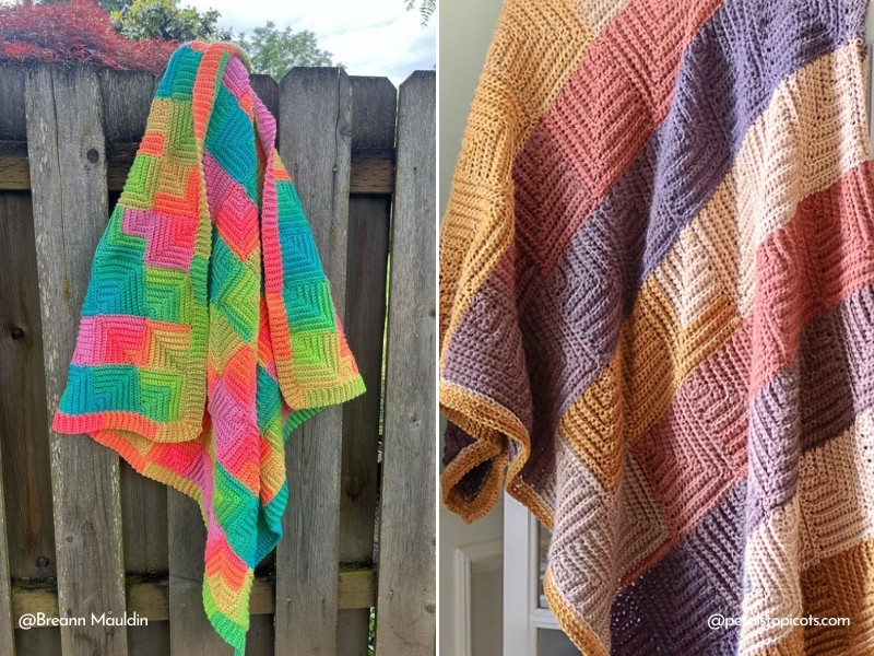 Mitered Squares Crochet Blankets - Free Pattern