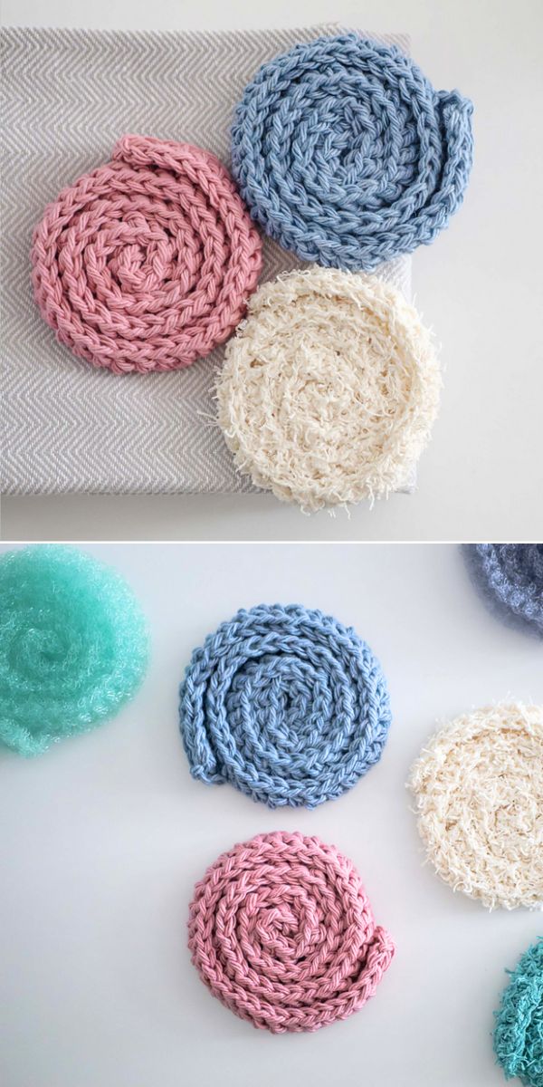 colorful circular crochet scrubbies