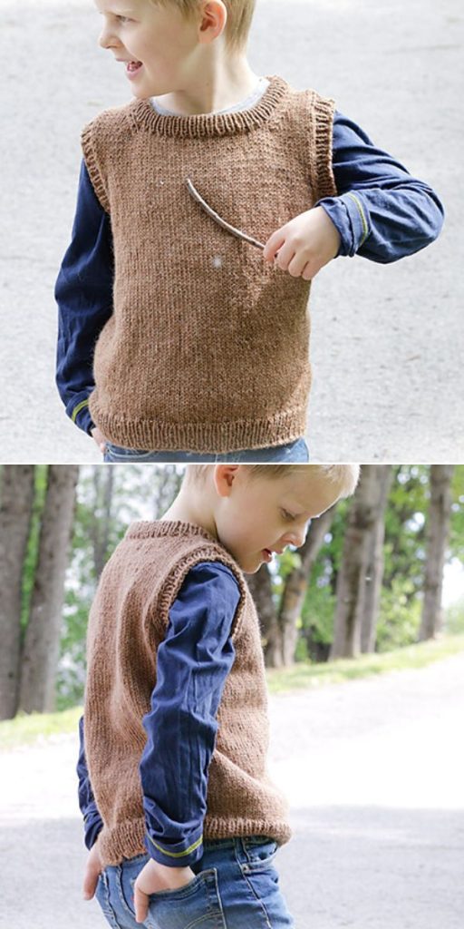 Elegant Boys's Vests Free Knitting Patterns