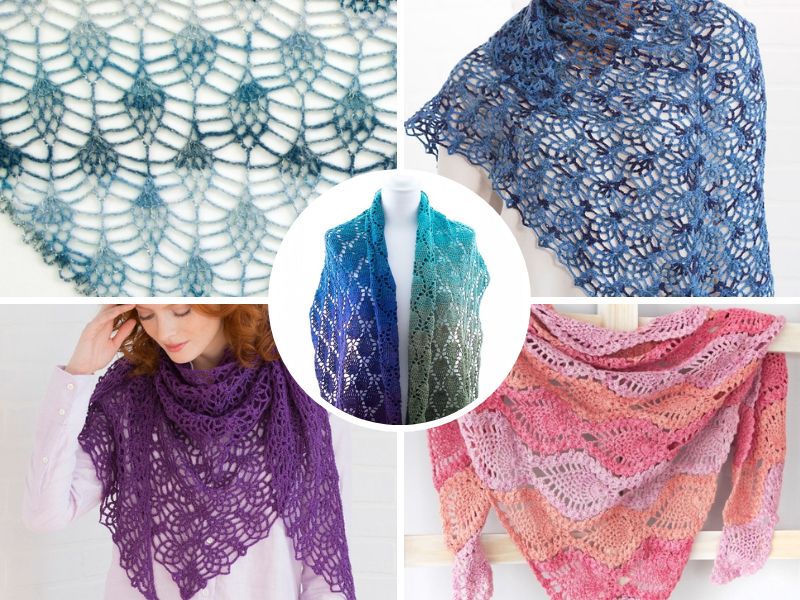 Crochet Pattern Pineapple Shawl Wrap Immediate Download PDF 