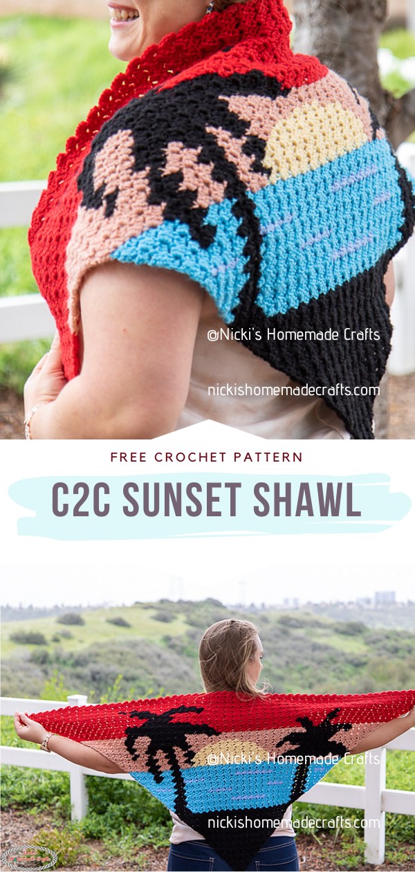 C2C Sunset Shawl