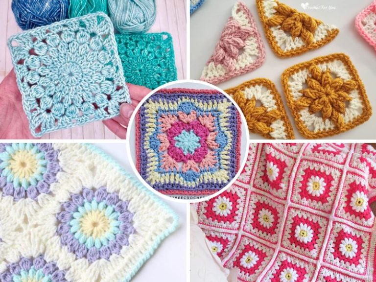 Floral Granny Square Ideas and Free Crochet Patterns