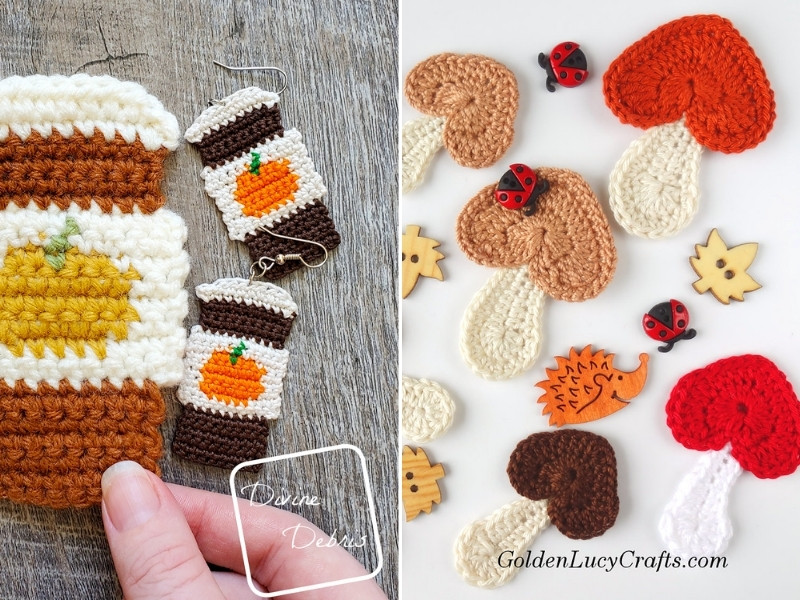 Crochet Fall Appliques - Free Patterns