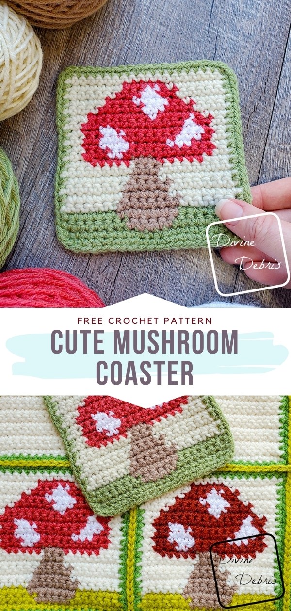 Crochet Mushroom Coasters