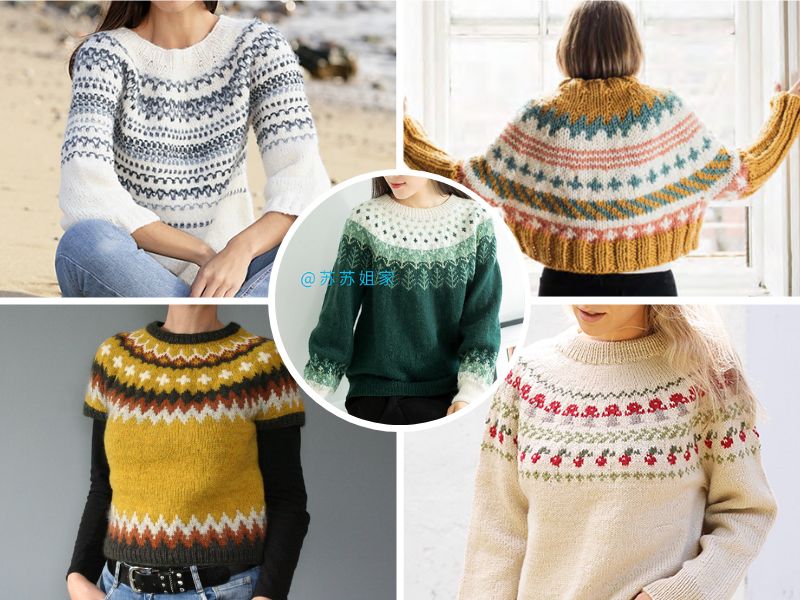 crochet pullovers with nordic designs
