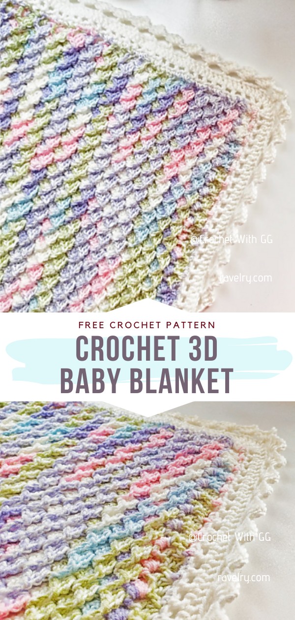 3d crochet baby online blanket pattern