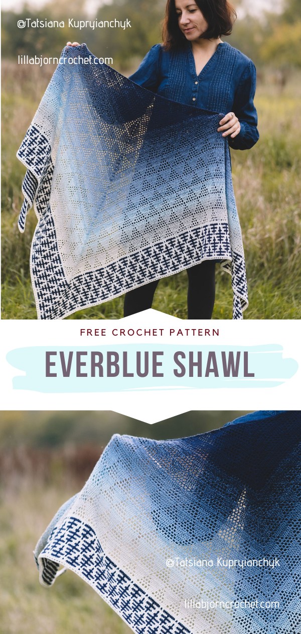 Everblue Shawl pattern by Tatsiana