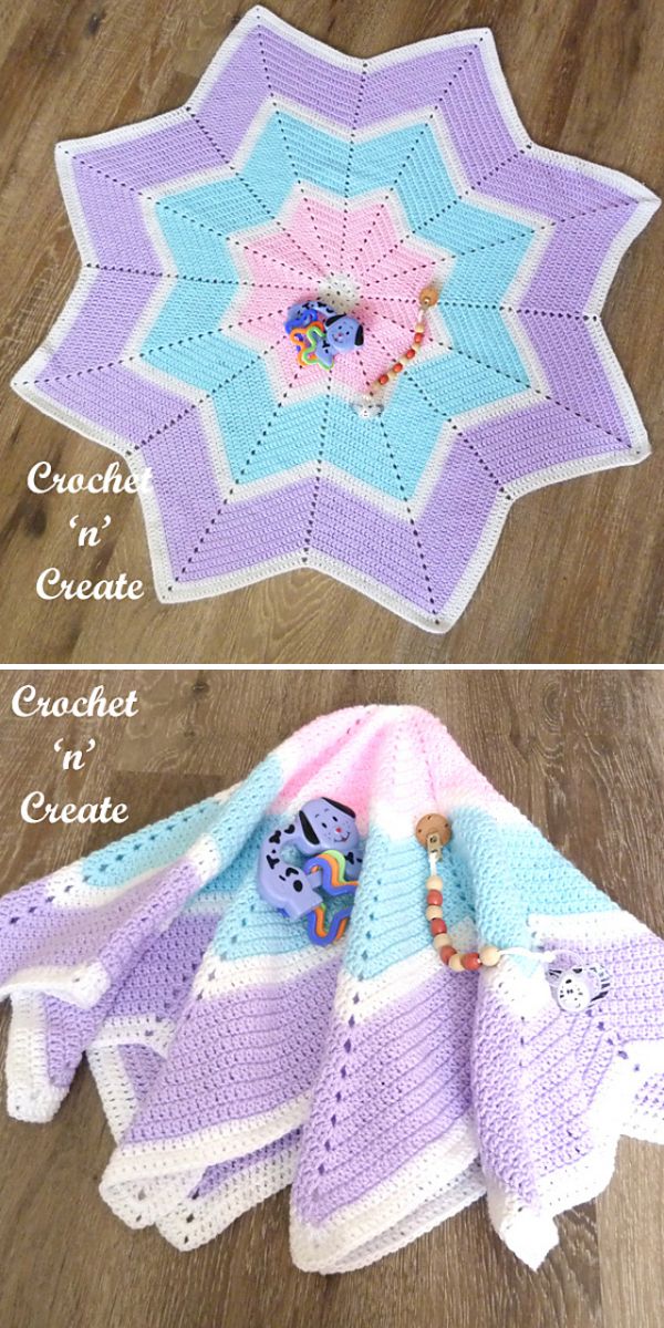 star-shaped blanket on the floor