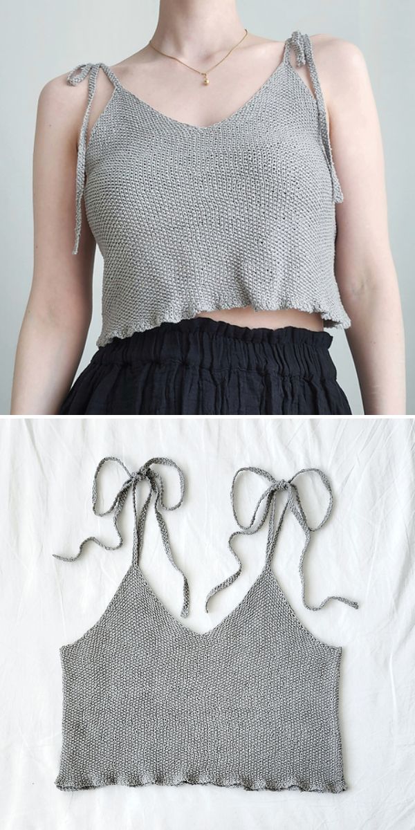 a knitted top in grey