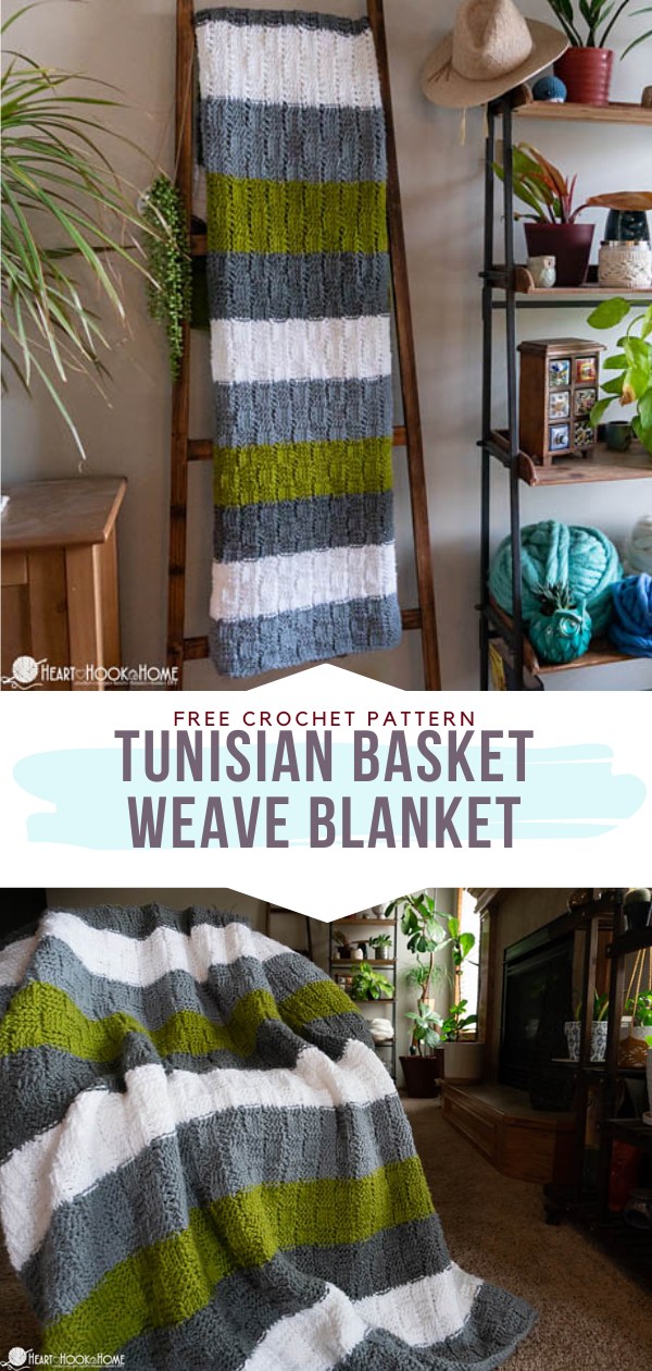 Tunisian Basket Weave Crochet Blanket
