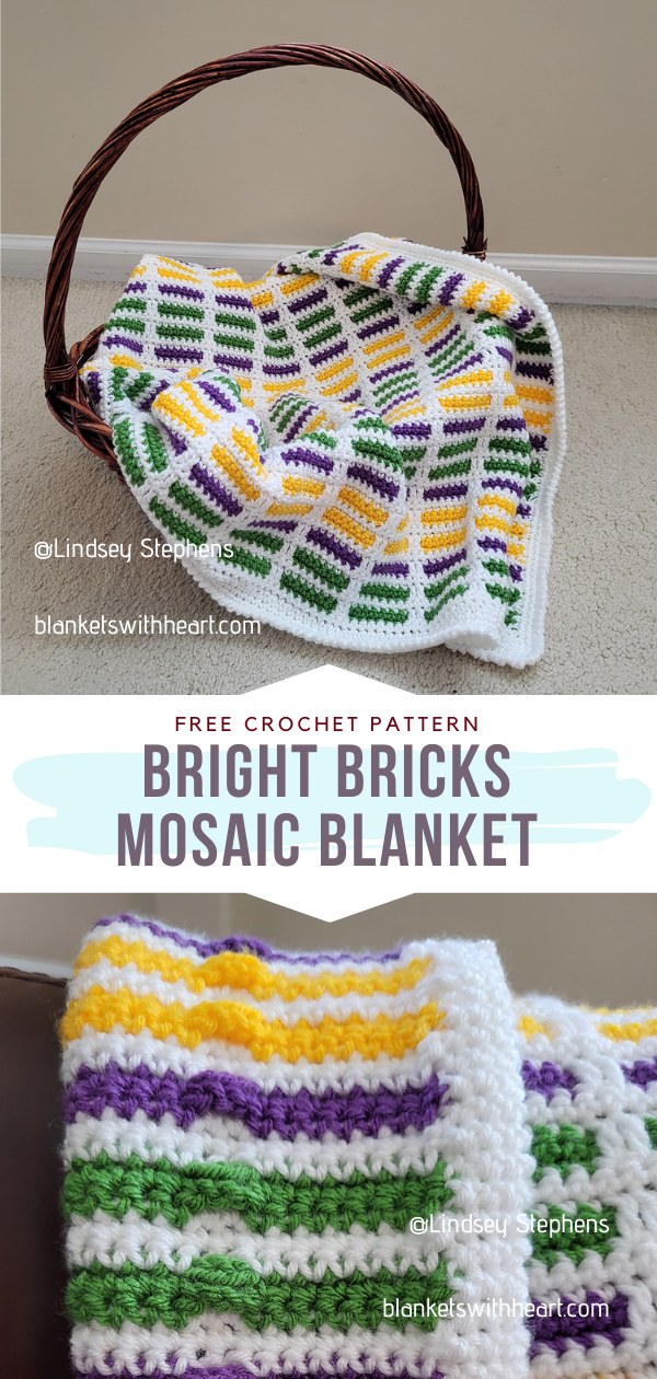 Mosaic Pattern Blankets with Free Crochet Patterns  Crochet patterns,  Rainbow mosaic, Crochet blanket patterns