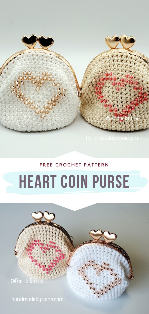 Crochet Heart Coin Purse