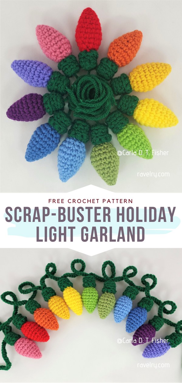 Ravelry: Scrap-Buster Holiday Light Garland pattern by Carla D. T. Fisher