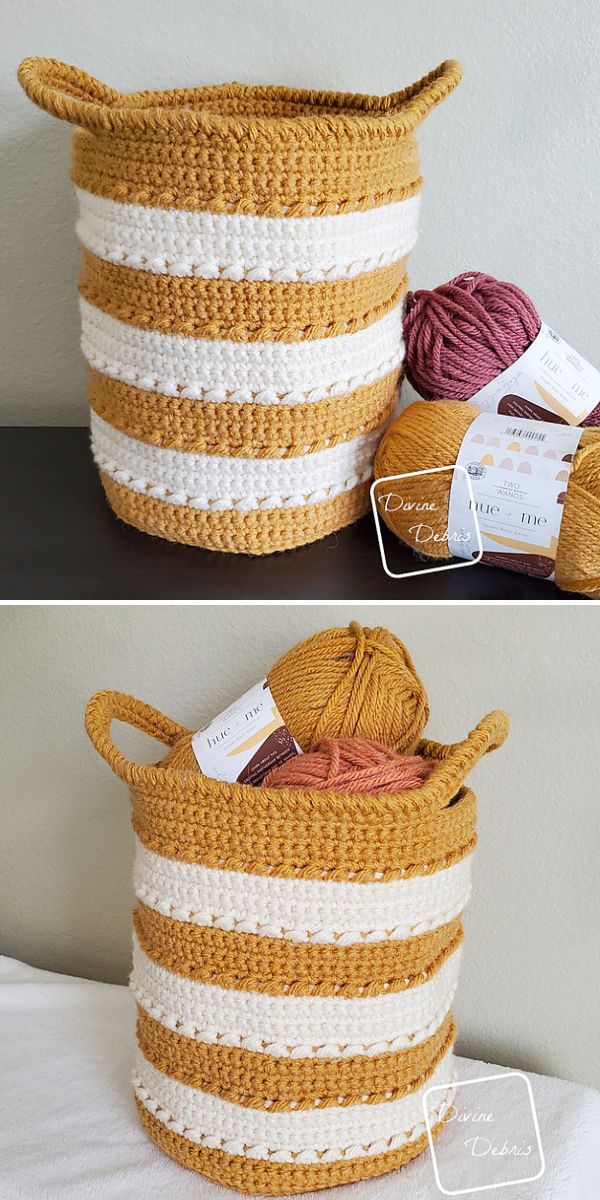 Color Block Crochet Basket Pattern - One Dog Woof