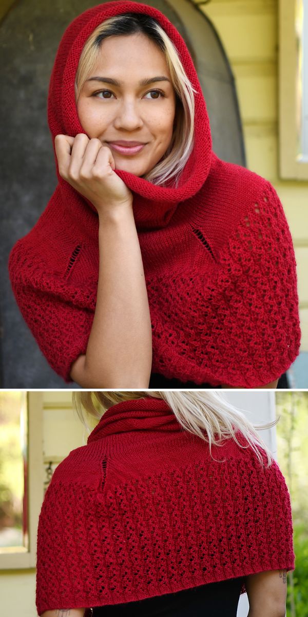 woman wearing knitted poncho