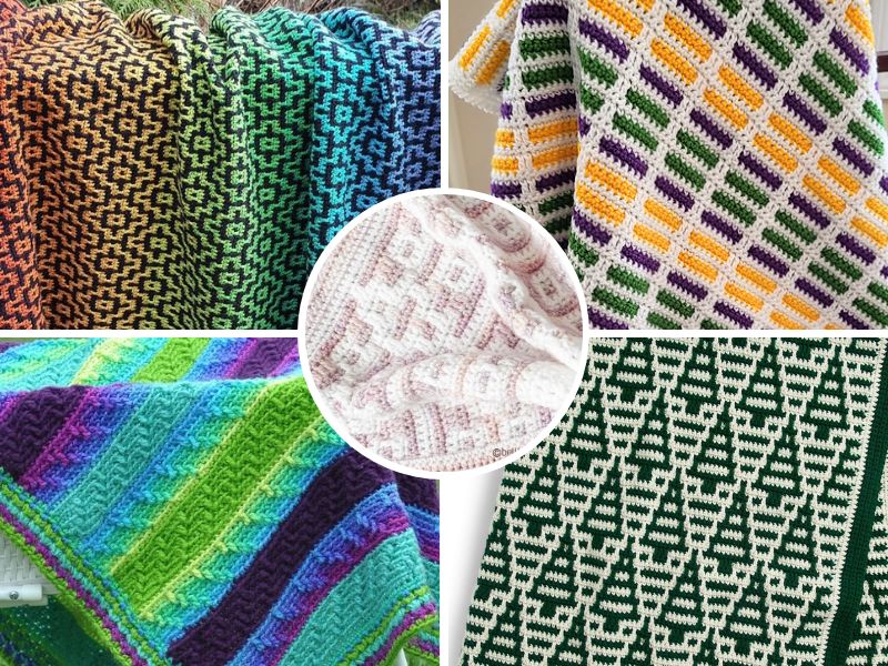 Going Round in Squares Overlay Mosaic Crochet PATTERN ONLY for Cushion  Cover or Baby Blanket / Afghan / Throw 
