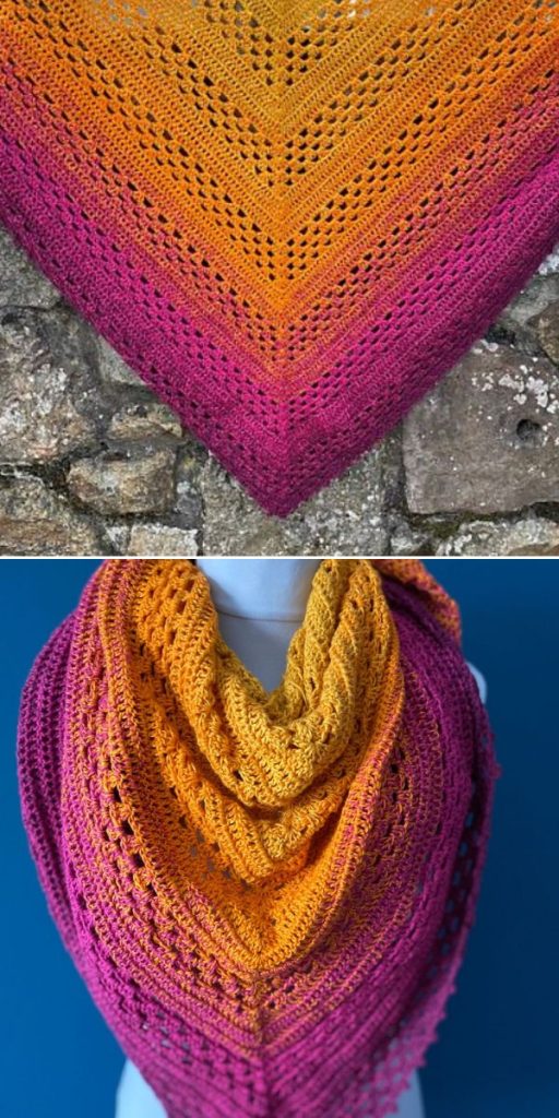 Hot Colors Shawls Free Crochet Patterns